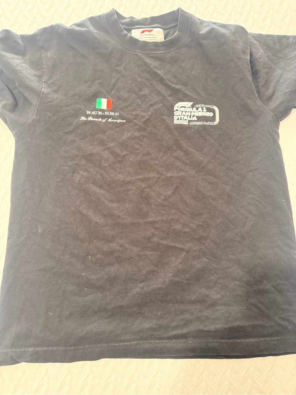 PacSun Black Short-Sleeve Graphic Tee with Italian Flag
